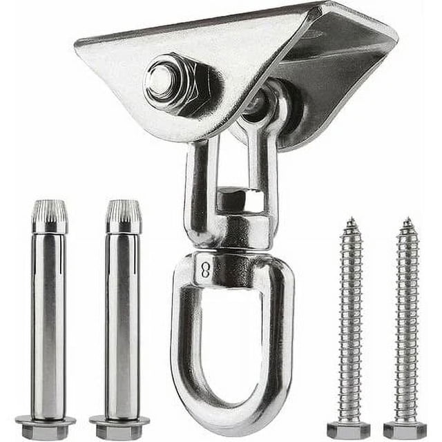 Support de Balançoire en Acier Inoxydable, Rotation Robuste à 360° pour Montage au Plafond, Utilisation Flexible en Intérieur Extérieur, Crochets de Balançoire de Qualité Commerciale Antirouille