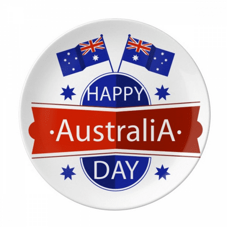 

Australia Happy Australia Day Flag Plate Decorative Porcelain Salver Tableware Dinner Dish