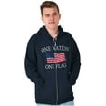 thumbnail image 4 of One Nation Distressed Flag USA Pride Plus Size Crewneck Graphic Tee Shirt Brisco Brands 3X, 4 of 6