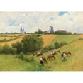 thumbnail image 2 of Hermann Seeger 14x11 Black Ornate Wood Framed Double Matted Museum Art Print Titled: Herd of Animals in a Summer Landscape, 2 of 5