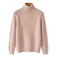 thumbnail image 4 of biudgviw Turtleneck Tops for Women Classic Fit Long Sleeve Sweaters Comfortable Loose Fit Knit Pullover Fall Winter Clothes(Pink,Small), 4 of 5