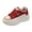 Red, variant on Women's Lace up Tennis Shoes Platform Lightweight Fashion Sneaker Low Top Casual Walking Shoe