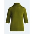 thumbnail image 6 of Scoop Women’s and Women’s Plus Cashmere Turtleneck Sweater with Elbow Length Sleeves, Lightweight, XXS-4X, 6 of 6