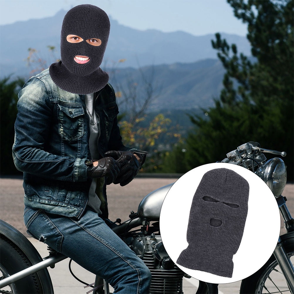 OUNONA 2Pcs Soft Warm Windproof Knitted Full Face Mask for Outdoor Activities and Winter Sports