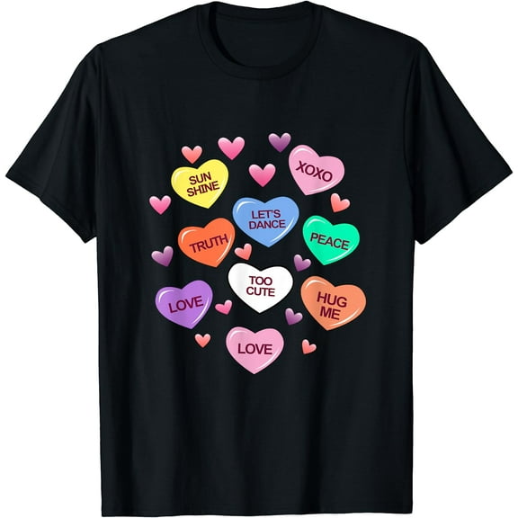 Candy Heart Shirt Men Women & Kids Valentines T-Shirt