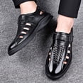 thumbnail image 3 of [Casual Loafers] Summer Casual Men's Loafers - Black, Soft Sole, Round Toe, Hook & Loop Closure, Durable Rubber Sole, Comfortable Walking Shoes|Classic Loafer Style|Rubber Sole Loafer, 3 of 9