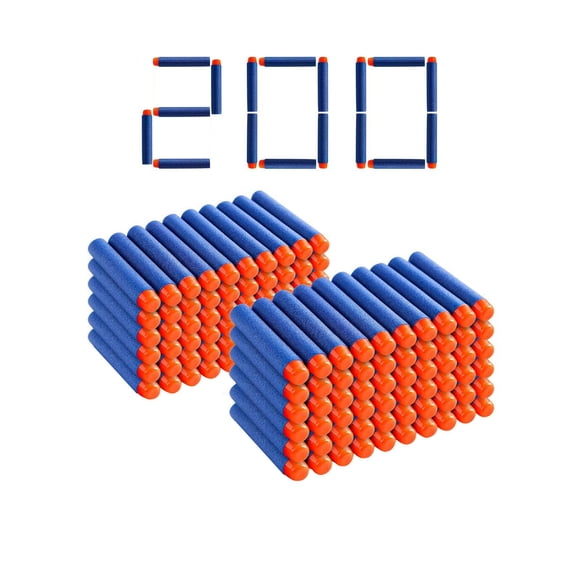 200 Nerf N Strike Blaster Compatible Dart Bullets,200Pcs Nerf Bullet Refill Darts Ammo Premium Foam Bullets Pack Compatible for Nerf N-Strike Elite Guns