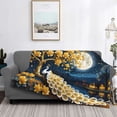 thumbnail image 2 of Fotbe Moonlit Golden Tree Peacock Manta de Franela con Estampado, Manta Ultrasuave para Cama, Sofá, Auto, Hipoalergénica y Antibolitas-50"x40", 2 of 6