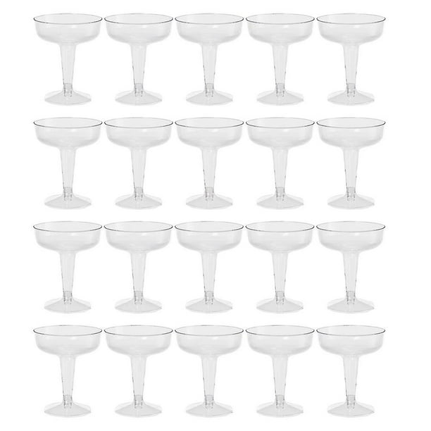Nuevas copas de champán de plástico desechables - 20 piezas Copas de champán de plástico transparente para fiestas Clear P