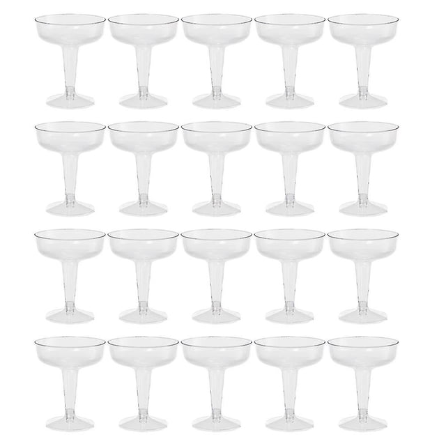 Copas de champán de plástico transparente para fiestas, vaso de plástico transparente para 20 piezas