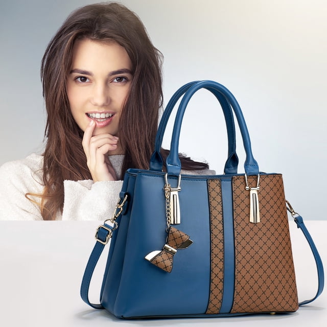 Sac Fourre-Tout en Cuir pour Femmes à Grande Capacité avec Design Patchwork, Compartiments à Plusieurs Couches et Bandoulière Ajustable