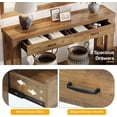 thumbnail image 6 of Finmind 63" Console Table: Farmhouse Entryway Table with 2 Drawers & Sturdy H-Shaped Legs for Hallway/Living Room/Bedroom, Rustic Brown, 6 of 8