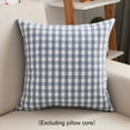 thumbnail image 6 of TFYZYY Blue Plaid Pillow Covers 18x18 Decorative Throw Pillows for Couch and Sofa, Summer Spring Accent Cushion Case, Soft Nylon Fabric with Zipper Closure, 6 of 6