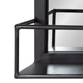 thumbnail image 3 of Kate and Laurel Jackson Metal Frame Mirror with Shelf, Black 20x30, 3 of 9