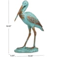 thumbnail image 3 of 4" x 16" Teal Polystone Distressed Bird Sculpture with Brown Wood Inspired Accents, by DecMode, 3 of 8