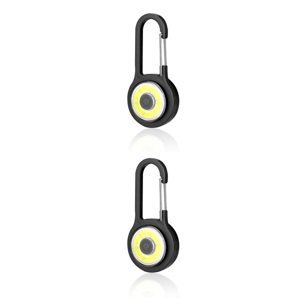 Advancent Linterna portátil ajustable 3 modos llavero luz mosquetón colgante potente brillo herramienta de iluminación antorcha pesca Negro 2piezas Advancent CBP193645