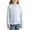 Blue, variant on AUDeals Girls Ribbed Knit Sweater - Round Neck Long Sleeve Pullover with Lace Trim and Bow Detail for Spring Fall Casual Layering