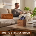 thumbnail image 4 of 2pcs Acacia Wood Remote Control Holder, Tabletop Wooden Remote Caddy, TV Controller Organizer for Living Room and Nightstand, Brown, 4 of 9