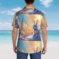 thumbnail image 3 of Lsque Sunshine Colorful Cloud Rabbit pattern Hawaiian Shirt for Men, Unisex Summer Beach Casual Short Sleeve Button Down Shirts-Small, 3 of 9