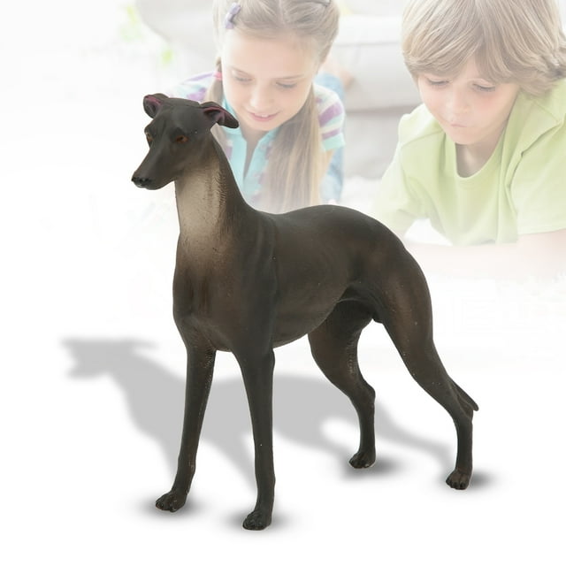 Black Greyhound Figurine,Simulation Miniature 8" Large Plastic Noble Hound Actions Model Toy Decorative Collection Gift for Dog Lovers
