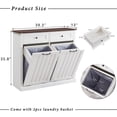 thumbnail image 7 of SinCiDo Kitchen Double Tilt Out Trash Can Cabinet, 20 Gallon Farmhouse Wooden Trash Garbage Can with Drawer, 7 of 7