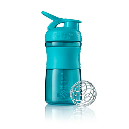 BlenderBottle 20oz SportMixer Tritan Grip Shaker Bottle with Wire Whisk BlenderBall and Carrying Loop,