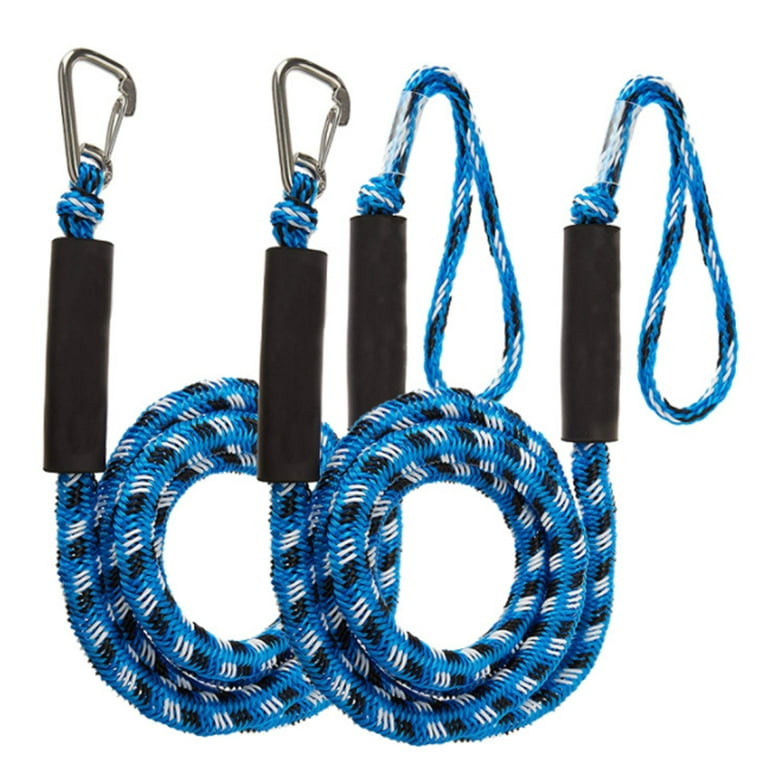 Originalsourcing 2 Pcs Boat Dock Lines Stretches 5.5ft, Anchor Bungee Dock  Lines with Hook Double Braided Mooring Lines 
