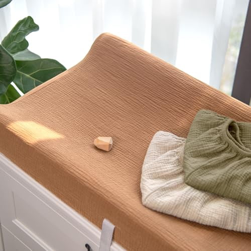 Muslin Changing Pad Cover: Baby Diaper Changing Table Pad Cover - Changing Pad Sheets for Girls Boys 3-Olive