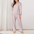 thumbnail image 2 of Picia Cute Rabbit Pattern Women’s Long-Sleeve Sleepwear Set - Soft 2-Piece Loungewear with Pockets, Comfy PJs for Relaxing Nights-Medium, 2 of 7