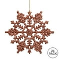 thumbnail image 2 of Vickerman 4" Mocha Glitter Snowflake Christmas Ornament, 24 per Box, 2 of 2
