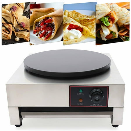 

Fichiouy 16 Crepe Maker Pancake Baking Grill Plate Non Stick Commercial Griddle Machine 1700W