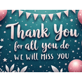 thumbnail image 4 of Decorative Design Farewell Banner Colorful Theme Appreciation Banner Balloon Decoration Golden Stars Glitter Decoration We Will Miss You Banner for Retirement Party Indoor Decoration Outdoor Event, 4 of 8