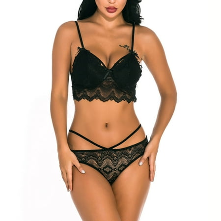 

QWANG Women Sexy Lace Sleepwear Lingerie Bra Underwear Nightwear Set