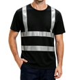 thumbnail image 2 of Urbanix High Vis Shirts for Men Reflective Quick Dry Neon Short Sleeve T Shirt Breathable Cool Fluorescent Top for Night Riding Black XL, 2 of 7