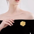 thumbnail image 3 of Rose Flower Brooch for Women Men Elegant Camellia Lapel Pin Vintage Floral Dress Accessory Jewelry for Wedding Party Banquet Dance Ceremony Boutonniere Corsage for Mother Valentine, 3 of 9
