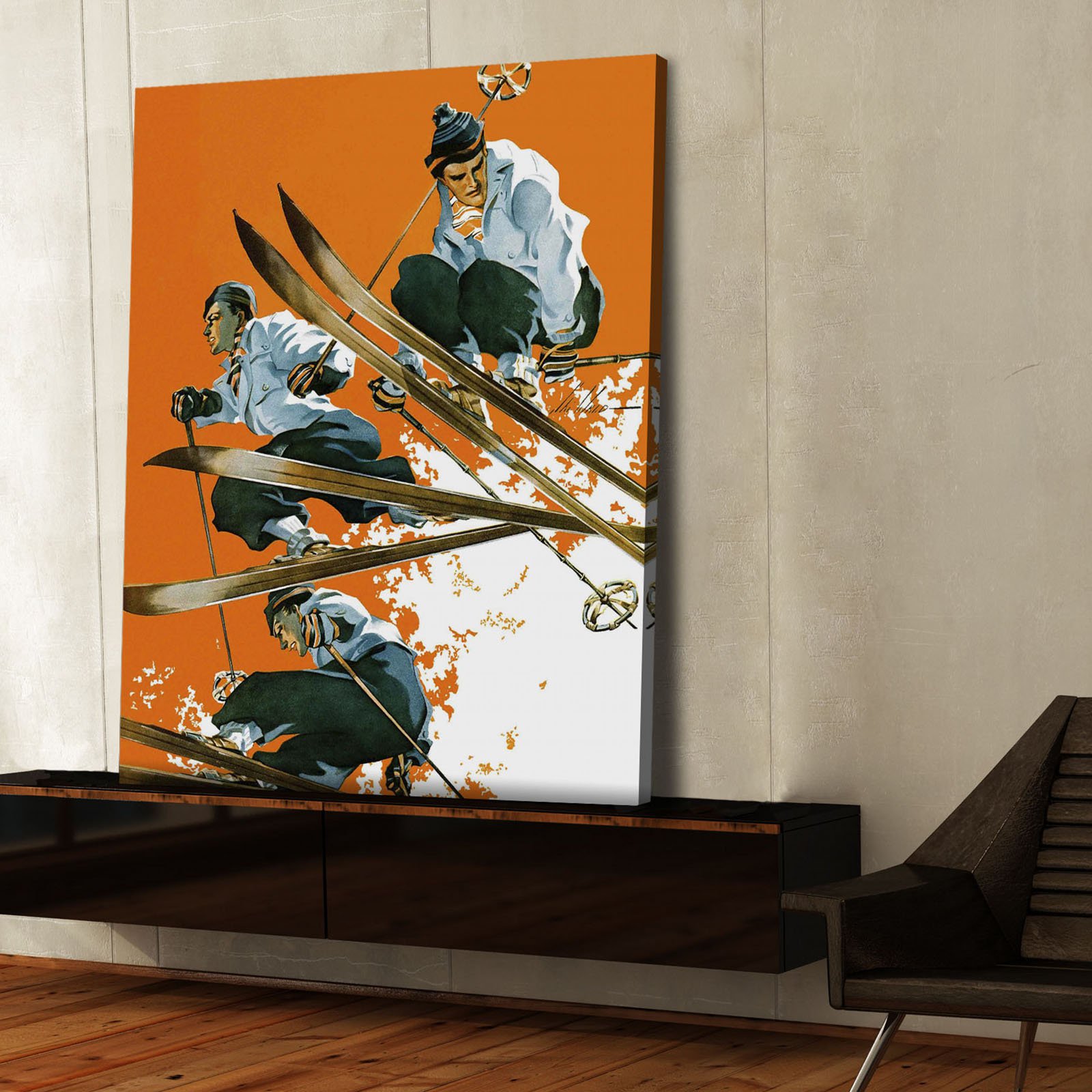Marmont Hill Ski Jumpers Canvas Wall Art