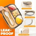 thumbnail image 4 of Bento Box Adult, Lunch Box, 4-Compartment Lunch Containers, Drop-Proof, Dishwasher Safe & Made with BPA-Free Materials(Khaki), 4 of 6