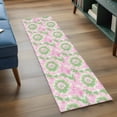 thumbnail image 3 of 2'x6' Rug Runners for Hallways Kitchen, Pink Teal Non Slip Entryway Beside Floor Carpet Runner, Modern Tie Dyeing Contemporary Abstract Art Washable Laundry Room Bedroom Throw Rugs Mat for Family Pet, 3 of 8