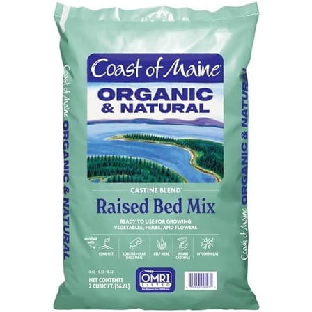 Castine Blend (2 cu ft) Organic & Natural Raised Bed Mix, RTU for Growing Vegetables, Herbs & Flowers