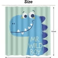 thumbnail image 2 of Blue Dinosaur Bathroom Curtains Home Decoration Waterproof Fabric Shower Curtain with Hooks 72x72 Inch, 2 of 4