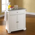 thumbnail image 2 of Bowery Hill Traditional Wood Kitchen Island with Granite Top in White, 2 of 7