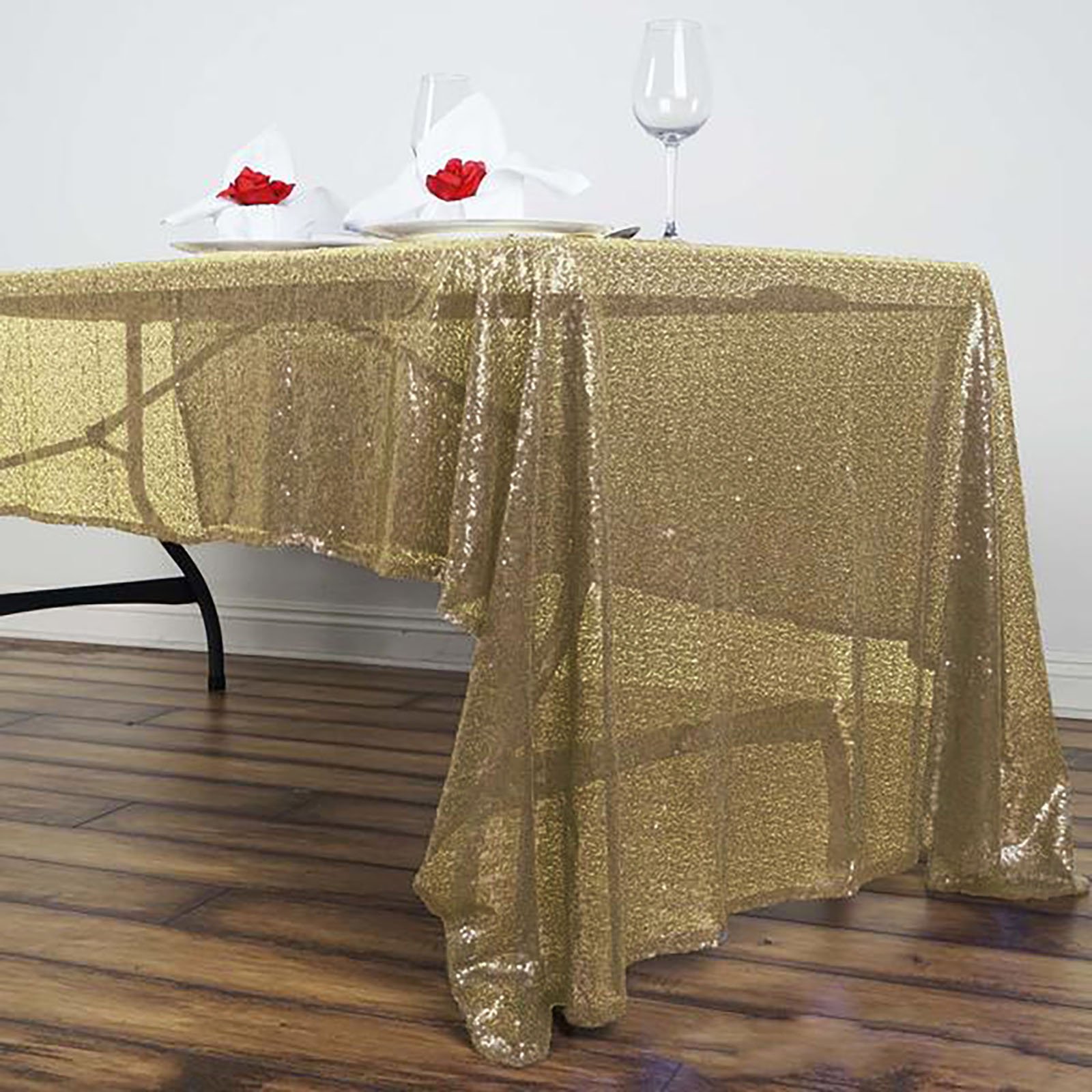 Efavormart LUXURY COLLECTION Duchess Sequin Rectangle Tablecloth 60" x