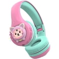 thumbnail image 4 of Riwbox Baosilon CB-7S Cat Kids Headphones Wireless/Wired with Mic, Light Up Bluetooth Headphones Over Ear Volume Limited Safe 75/85/95dB with TF-Card, Children Headphones for School(Pink&Green), 4 of 8