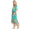 thumbnail image 3 of Sakkas Andreas Women's Maxi Long Sleeve Button Down Floral Ruffle Dress Pockets - 639 - S/M, 3 of 5