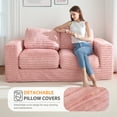 thumbnail image 5 of GOODONE Bean Bag Chair,Bean Bag Sofa with Pillows and Armrests,Floor Sofa,Reading Chair,High Elastic Lazy Sofa,Suitable for Bedroom and Living Room,No Assembly Required,Loveseat,Pink, 5 of 9