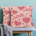thumbnail image 2 of Valentine''s Day Pillow Covers 18x18 Set of 2, Polka Dot Pink Love Hearts Throw Pillows Linen Anniversary Wedding Cushion Case Valentine''s Day Decorations for Home Sofa Couch Outdoor, 2 of 6