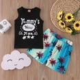 thumbnail image 2 of Otqutp Toddler Clothing Sets for Beach Summer Toddler Boys Sleeveless Prints Tops Shorts 2PCS Outfits Set For Kids Clothes, 2 of 7
