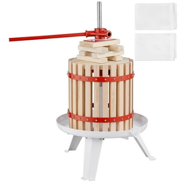 KFFKFF Fruit Wine Press Manual Press for Wine Making 3.2Gal/12L Solid Wood Basket