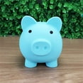 thumbnail image 3 of Beautynvta Cute Piggy Bank for Kids Adults, Plastic Unbreakable Pig Money Saving Box Coin Bank Safe and Solid, Birthday Christmas New Year's Gifts, 5.1''x3.9''x4.5'', Blue, 3 of 7