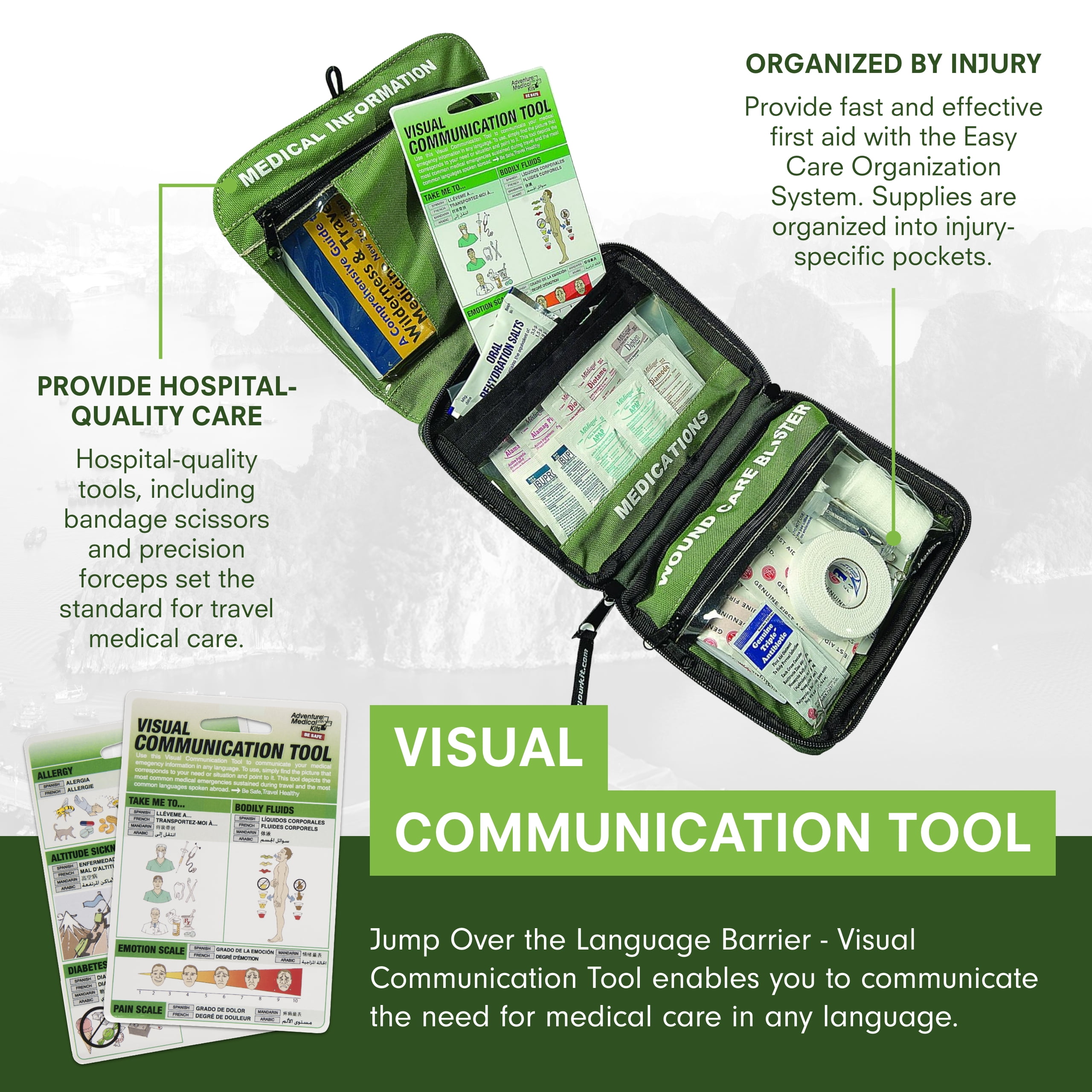 Adventure Medical Kits World Travel First Aid Kit with Wound Care Supplies & Medications